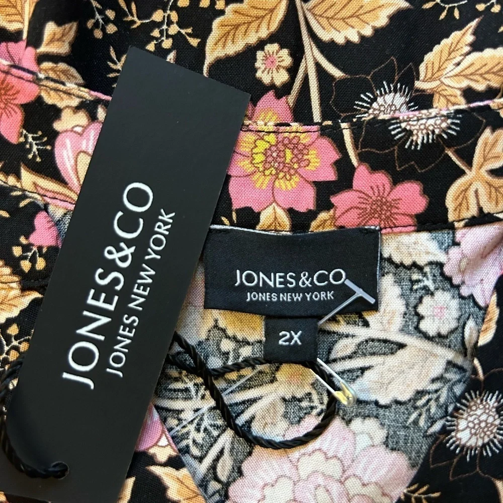 JNY Co floral Blouse SZ 2X NWT - Picture 3 of 9